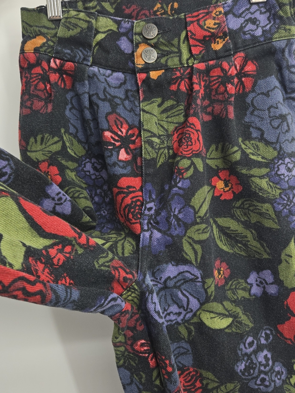 Lucy & Yak Pants Addison Rose Floral Print Denim - Picture 7 of 15